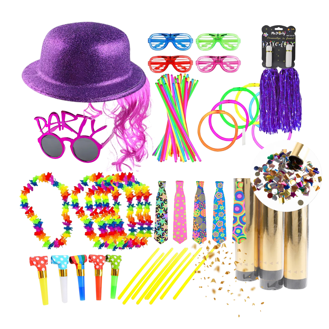 Pack Fiesta Full 100 – Cotillón luminoso y colorido