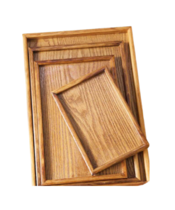 Set de 3 Bandejas de Madera Rectangular