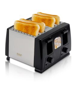 Tostador Eléctrico RAF R.505 – 4 Rebanadas | 1300W | Color Plata