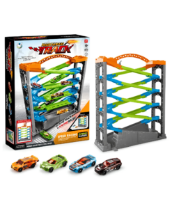 Pista Speed Racing de 5 Niveles con Rampas en Zigzag