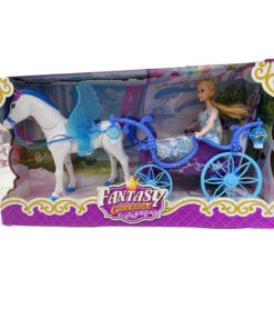 Set de Fantasía con Carruaje, Muñeca y Caballo Alado