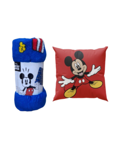 Set Infantil Mickey Mouse con Manta Polar y Cojín