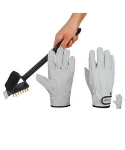 Pack parrilla: Cepillo limpiador + 2 pares de guantes para asado