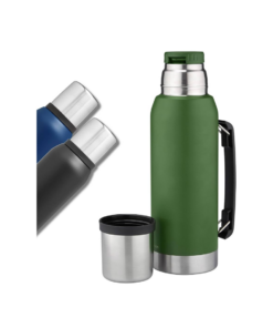 Termo para Mate y Café 1 Litro – Acero Inoxidable, Ideal para Bebidas Calientes y Frías
